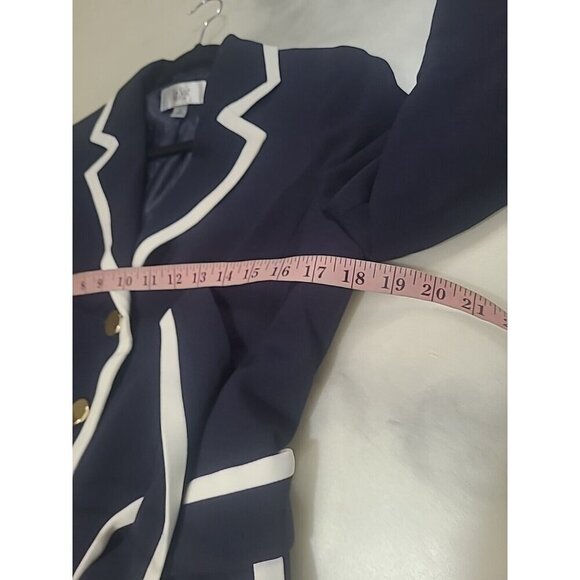LESUIT SKIRT SUIT/NEW WITH TAG/SIZE 8P /RETAIL$240/NAVY /LINED/PETITE SUIT - Picture 8 of 10